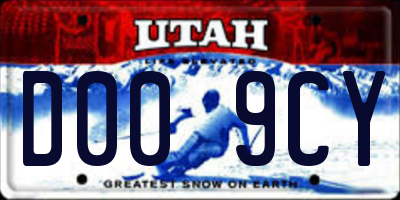 UT license plate D009CY