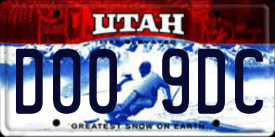 UT license plate D009DC