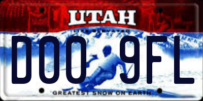 UT license plate D009FL