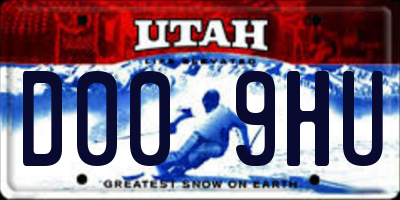 UT license plate D009HU