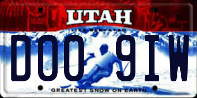 UT license plate D009IW