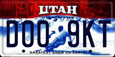 UT license plate D009KT