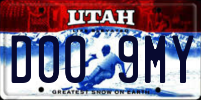 UT license plate D009MY