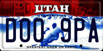 UT license plate D009PA