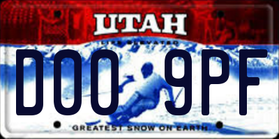 UT license plate D009PF