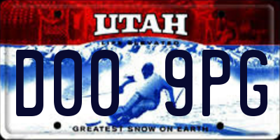 UT license plate D009PG