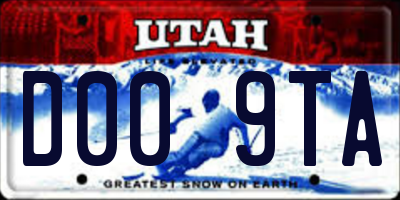 UT license plate D009TA