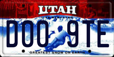 UT license plate D009TE