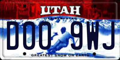 UT license plate D009WJ