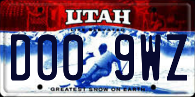 UT license plate D009WZ