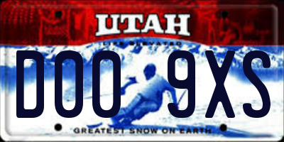 UT license plate D009XS