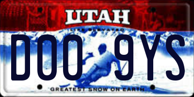 UT license plate D009YS