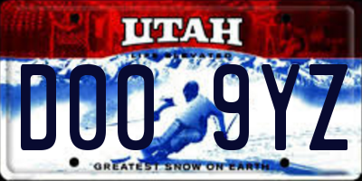 UT license plate D009YZ