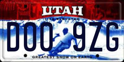 UT license plate D009ZG