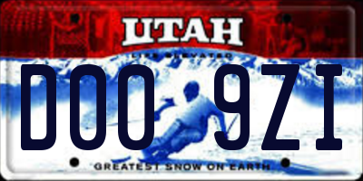 UT license plate D009ZI
