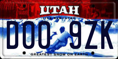 UT license plate D009ZK