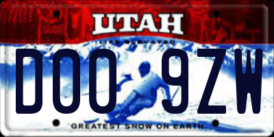UT license plate D009ZW