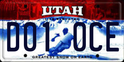 UT license plate D010CE
