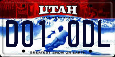 UT license plate D010DL