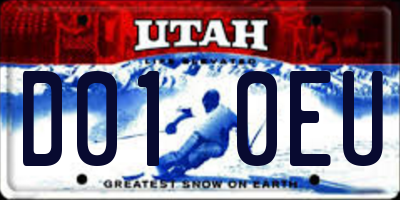 UT license plate D010EU