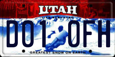 UT license plate D010FH