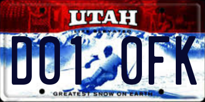 UT license plate D010FK