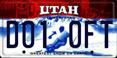 UT license plate D010FT