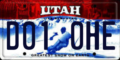 UT license plate D010HE