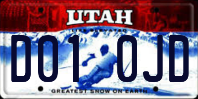 UT license plate D010JD
