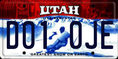 UT license plate D010JE