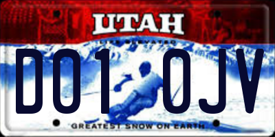 UT license plate D010JV