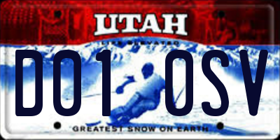 UT license plate D010SV