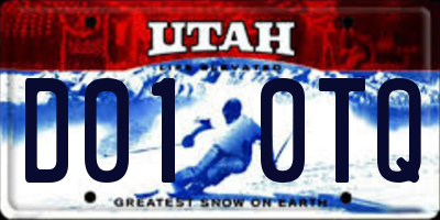 UT license plate D010TQ