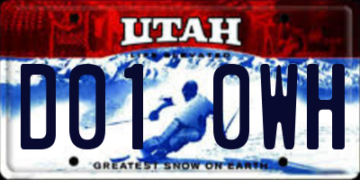 UT license plate D010WH