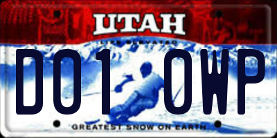UT license plate D010WP