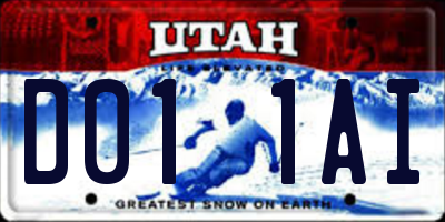 UT license plate D011AI