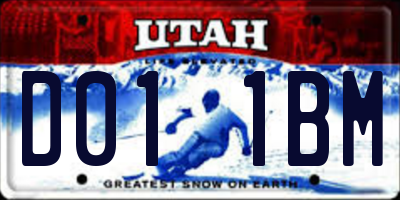 UT license plate D011BM