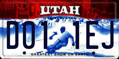 UT license plate D011EJ