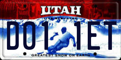 UT license plate D011ET