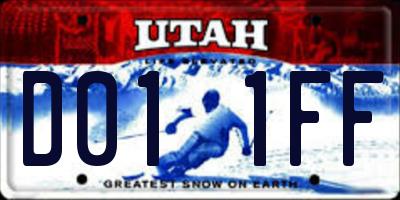 UT license plate D011FF