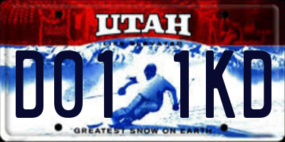 UT license plate D011KD