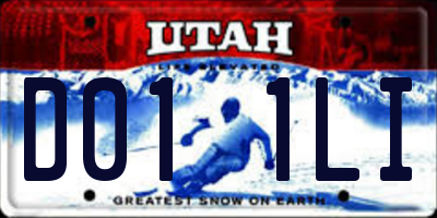 UT license plate D011LI