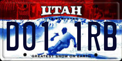 UT license plate D011RB