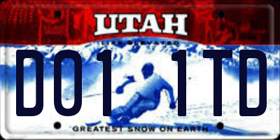 UT license plate D011TD