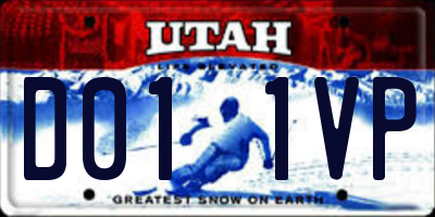 UT license plate D011VP