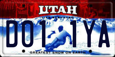 UT license plate D011YA