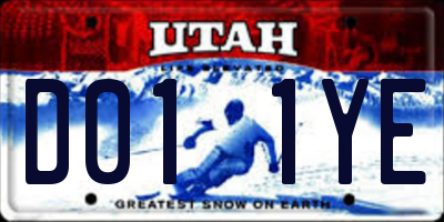 UT license plate D011YE
