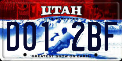 UT license plate D012BF