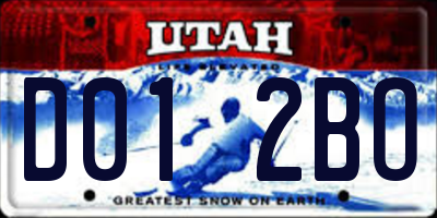 UT license plate D012BO