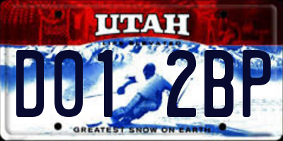 UT license plate D012BP
